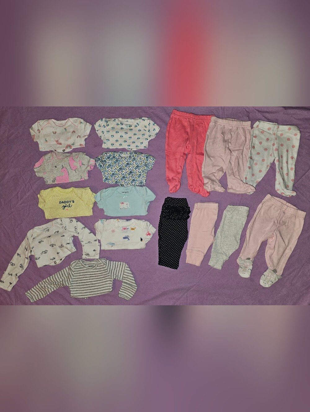 Mixed Baby Girl Clothing Bundle - Pastel Pink, Coral, Black Polka Dot